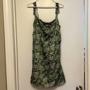 Vici green slip mini dress